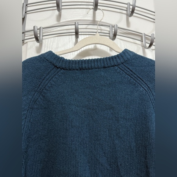 Vintage J. Crew 100% Wool Blue Crewneck Sweater Men's Large classic preppy Y2K - Picture 4 of 16